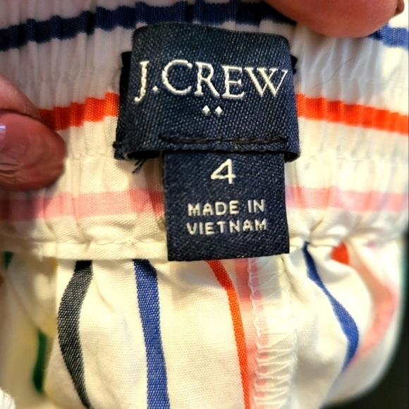 J. CREW size 4 summer stripes belted - Picture 9 of 10